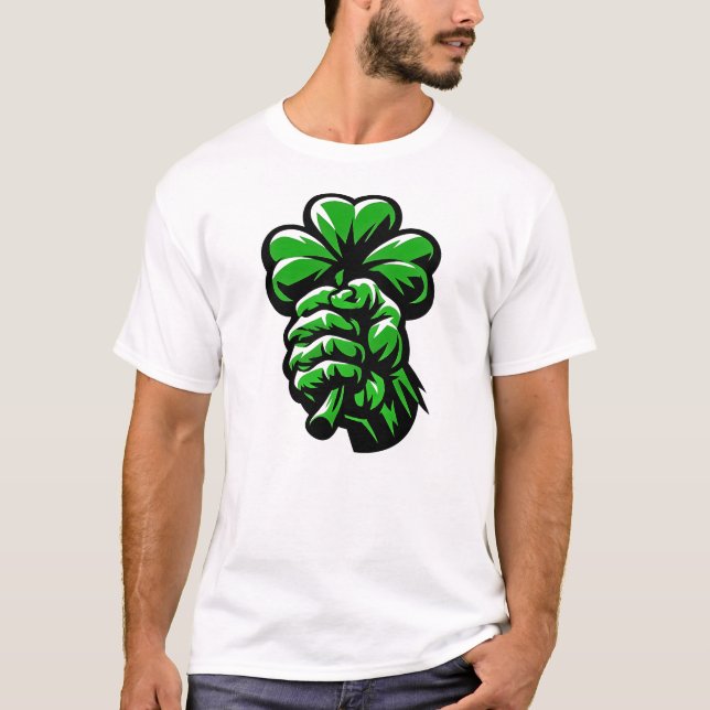 T-shirt Fist Shamrock Fierté Irlandaise St Patrick (Devant)