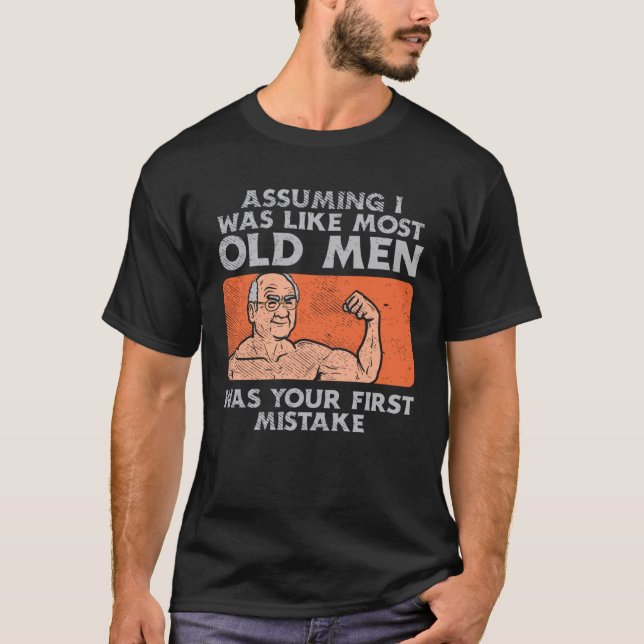 T-shirt Fit Old Man Weightlifting Workout (Devant)