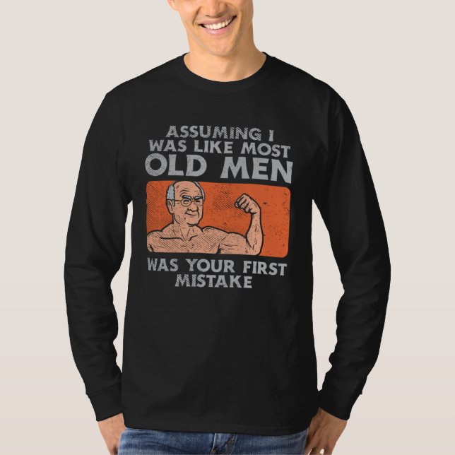 T-shirt Fit Old Man Weightlifting Workout (Devant)
