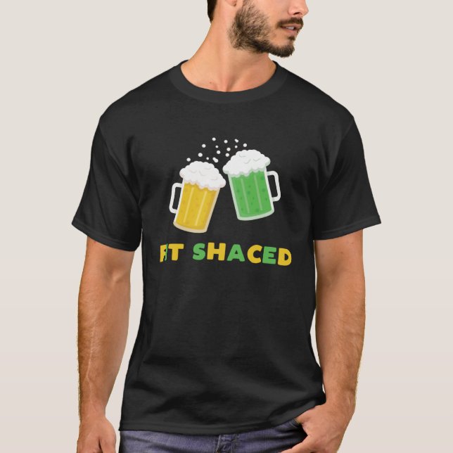 T-shirt Fit Schaced  St Patrick s Day Drunk Drinks Bar Cra (Devant)