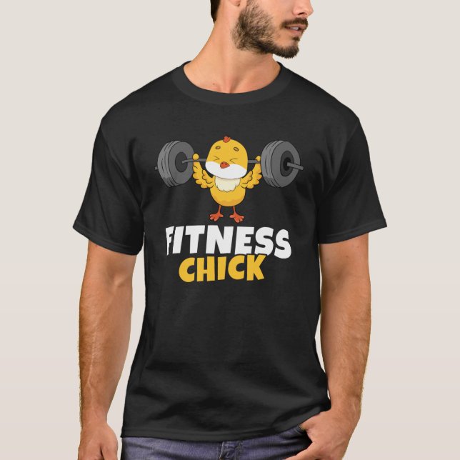 T-shirt Fitness Chick Bodybuilding Entraînement Gymnase Fe (Devant)
