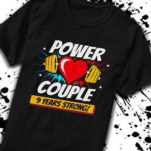 T-shirt Fitness Couple 9e Anniversaire 9 ans Fort
