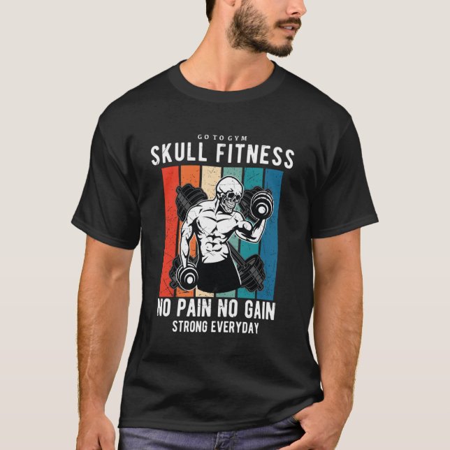T-shirt Fitness Crâne - Aller À La Salle De Sport Pas De D (Devant)
