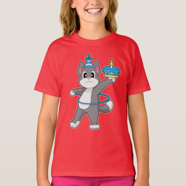 T-shirt Fitness d'anniversaire de chats (Devant)