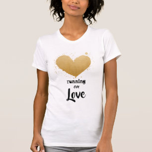 T-shirt *~* Fitness Gold Heart Runner Watercolor