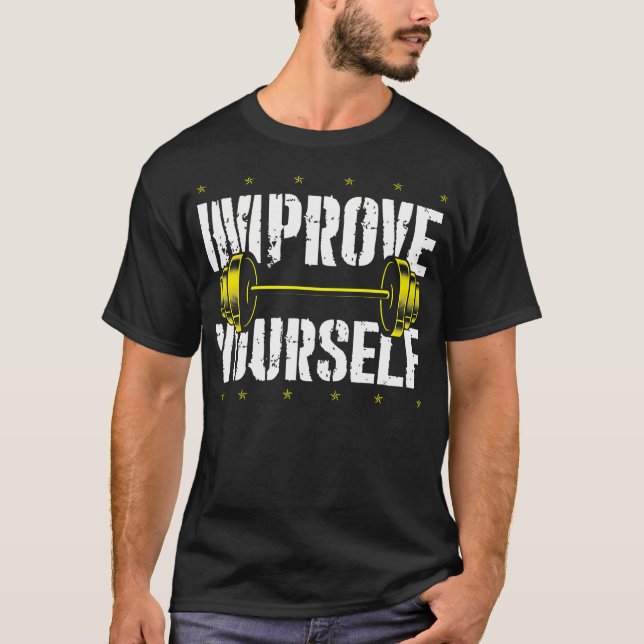 T-shirt Fitness Gym entraînement Poids Motivation Hommes F (Devant)