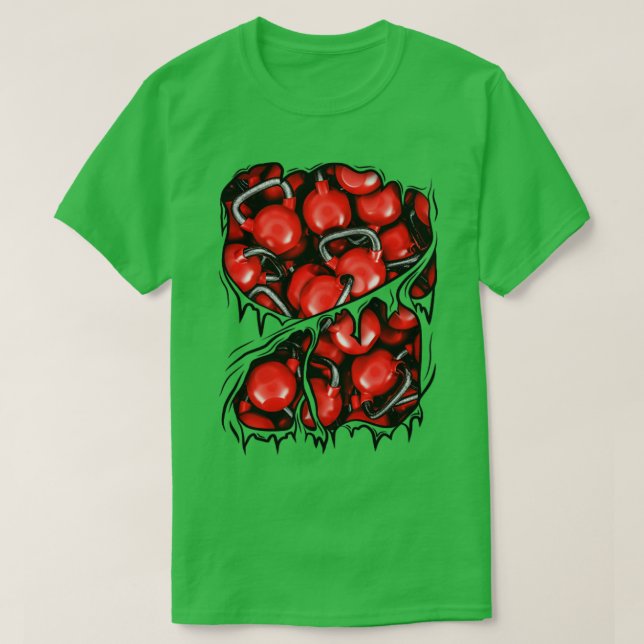 T-shirt Fitness Kettlebells à l'intérieur Athlete Gym Hall (Design devant)