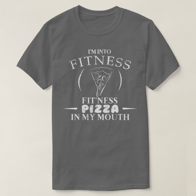 T-shirt Fitness Pizza Dans Ma Bouche Drôle Pizza Chemise N (Design devant)