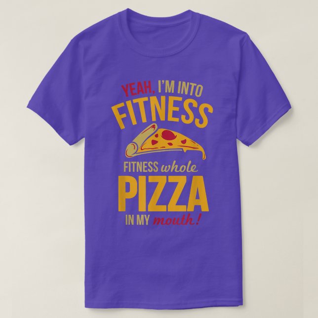 T-shirt Fitness Pizza Entière Dans Ma Bouche  (Design devant)