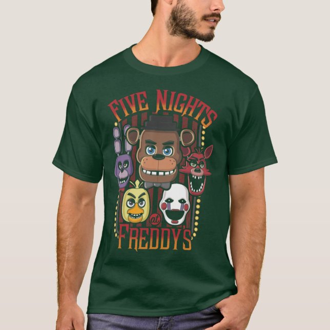 T-shirt Five Nights At Freddys Pizzeria MultiCharacter (Devant)