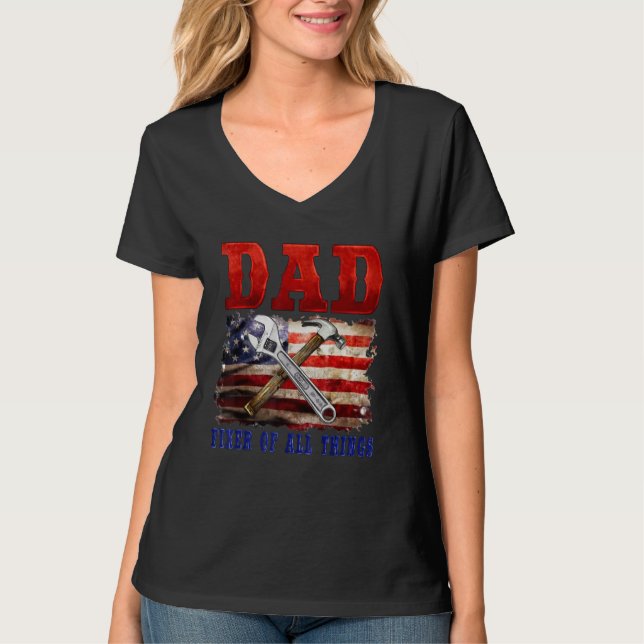 T-shirt Fixer Of All Things  Handyman Mechanic Dad USA Fla (Devant)