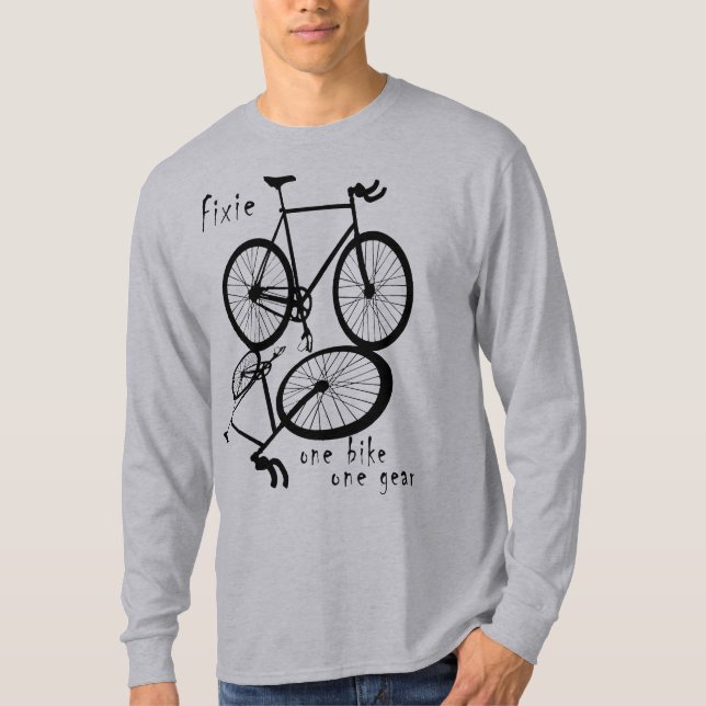 T-shirt Fixie - une vitesse du vélo un (Devant)