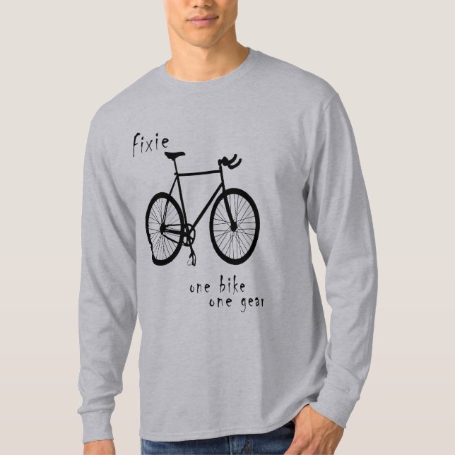 T-shirt Fixie - une vitesse du vélo un (simple) (Devant)