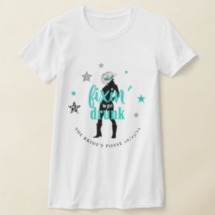 T-shirt Fixin' The Posse Disco Bachelorette Turquoise ID92