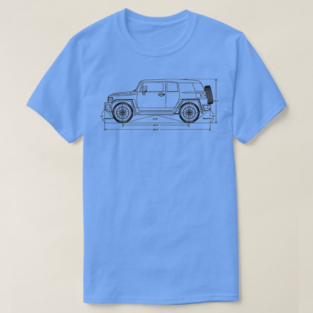 T-shirt FJ Cruiser car dimensions  (Design devant)