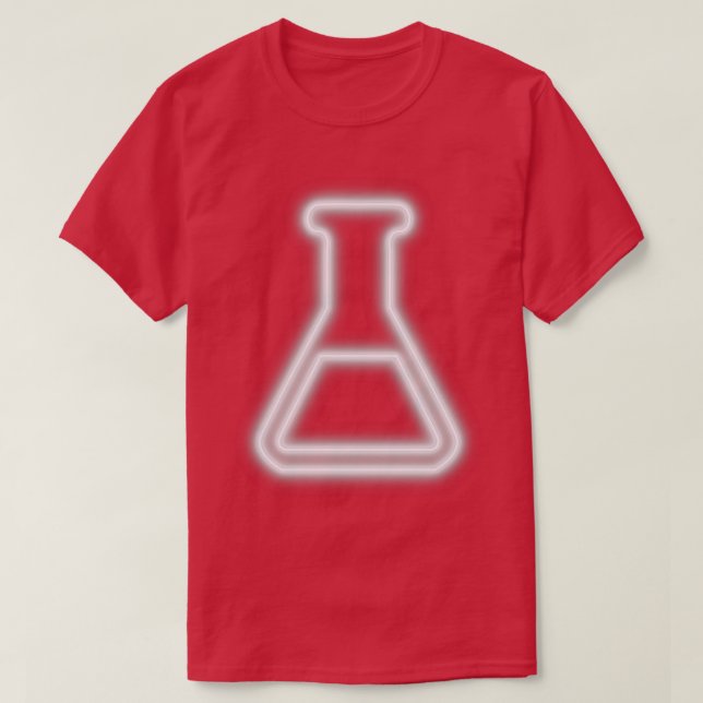T-shirt Flacon de laboratoire de chimie néon rétro blanc (Design devant)