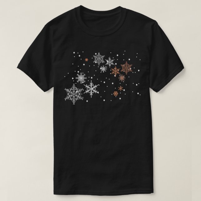 T-shirt Flacons de neige Blanche Rose Noël Noël Noël Fête  (Design devant)