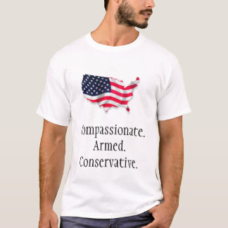 T-shirt flag2 américain, Compassionate.Armed.Conservative.