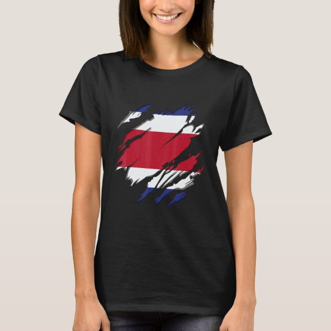 T-shirt Flag Identity Pride Heritage Costa Rica (Devant)
