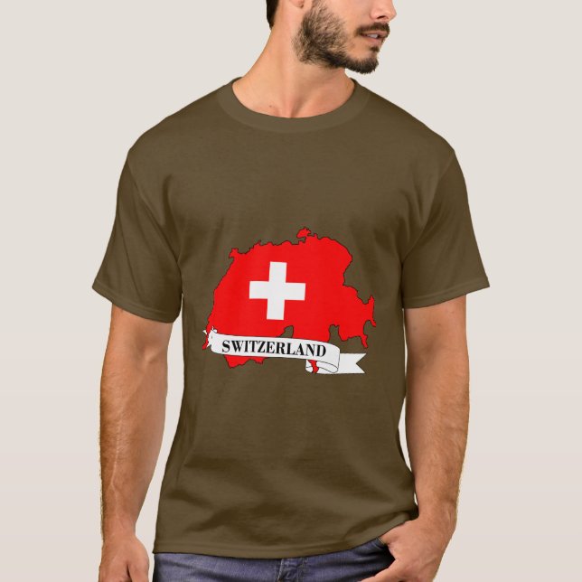 T-shirt  Flag map of Switzerland (Devant)