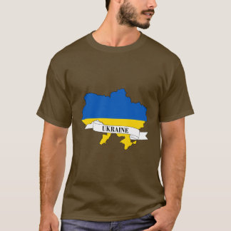 T-shirt Flag map of Ukraine