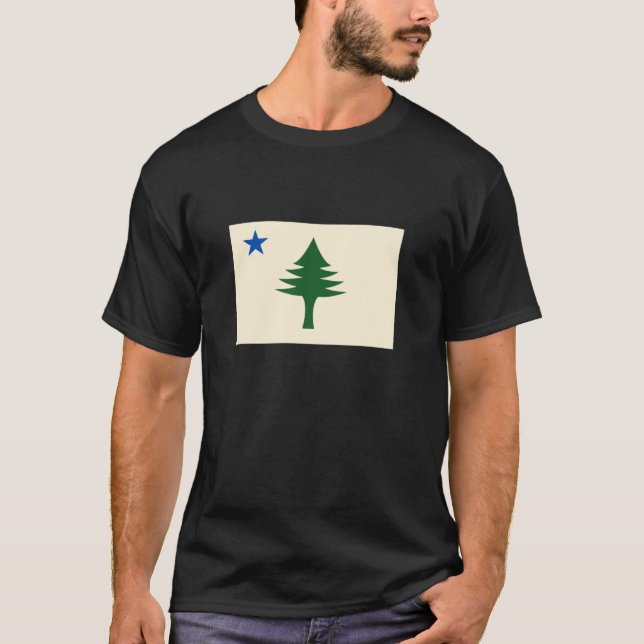T-shirt Flag of Maine 1901 Maine State Flag Pine Tree Stat (Devant)