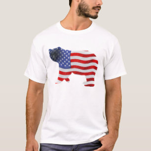 T-shirt FLAG US & BEAR Patriotic Shirt à l'américaine