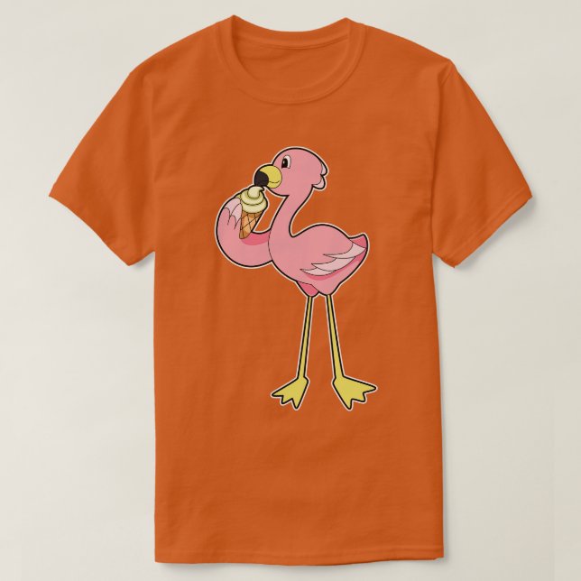 T-shirt Flamant avec glace au gaufre (Design devant)