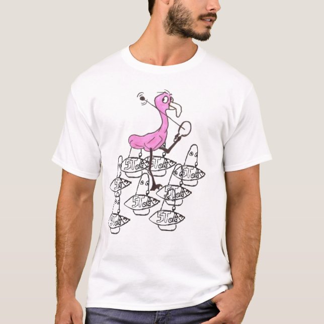 T-shirt flamant contre la créature (Devant)