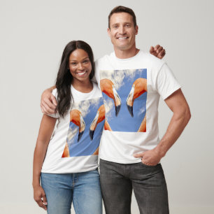 T-shirt flamant des Caraïbes amour coeur