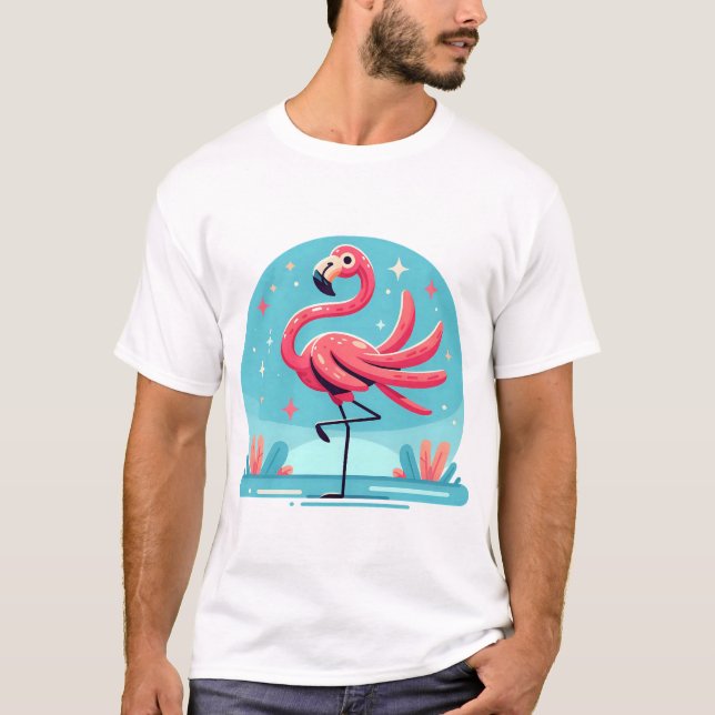 T-shirt Flamant généré par l'IA (Devant)