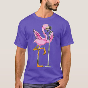 T-shirt Flamant rose à Chanter avec microphone