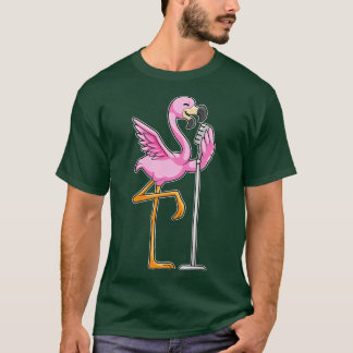 T-shirt Flamant rose à Chanter avec microphone