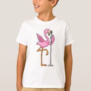 T-shirt Flamant rose à Chanter avec microphone