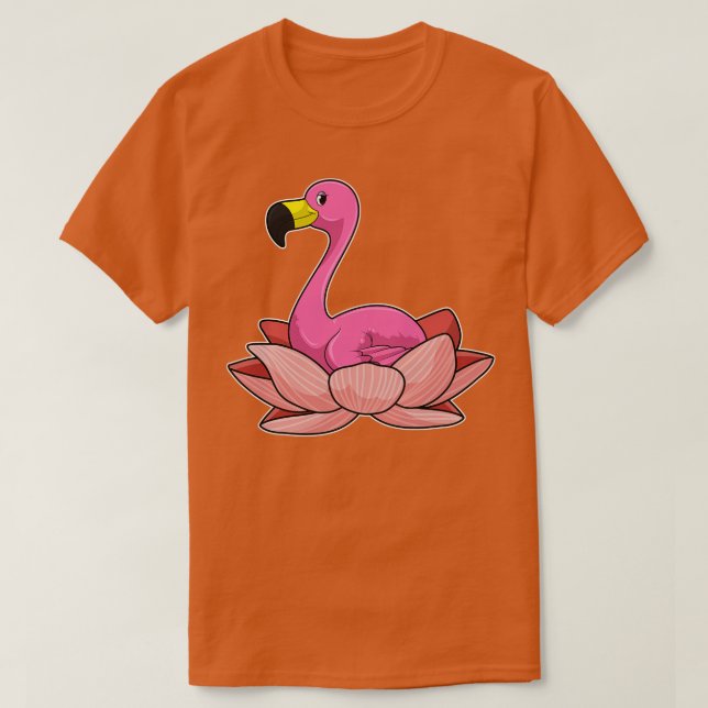 T-shirt Flamant rose à fleur de Lotus (Design devant)