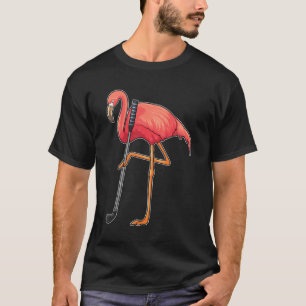 T-shirt Flamant rose à Golf avec Golf Club