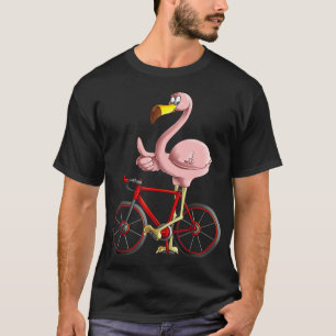 T-shirt Flamant rose à vélo Cool Vélo amusant vélo