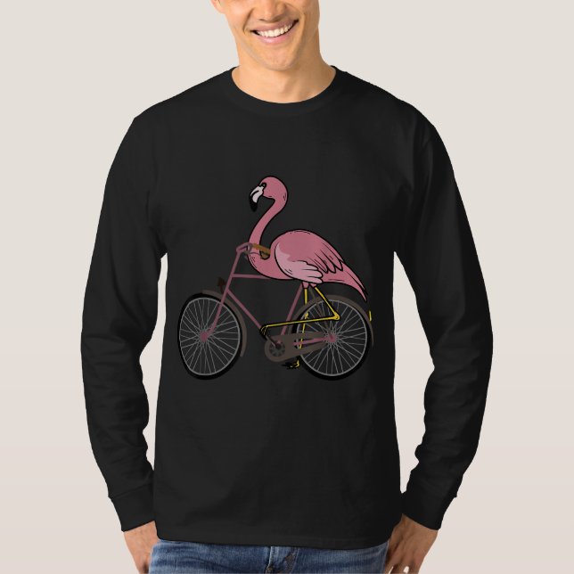 T-shirt Flamant rose À Vélo Cool Vélo Drôle Vélo B (Devant)