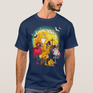 T-shirt Flamant rose Amant Drôle Citrouille Halloween Part