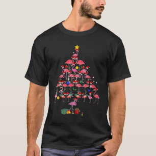 T-shirt Flamant rose amusant Noël Arbre mignon Flamants ro
