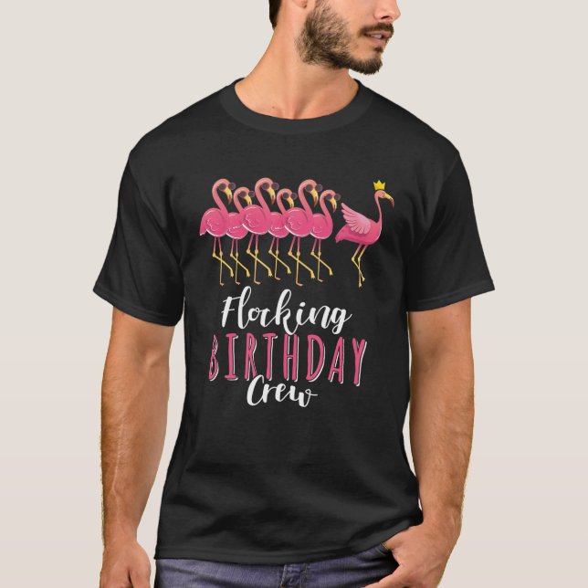 T-shirt Flamant rose Anniversaire Flocking Anniversaire Éq (Devant)