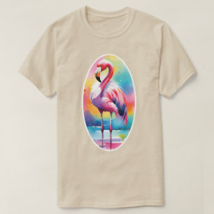 T-shirt Flamant rose aquarelle
