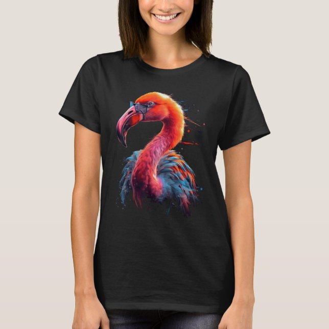 T-shirt Flamant rose Art Lunettes de soleil Oiseau Flamant (Devant)