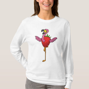 T-shirt Flamant rose aux fraises