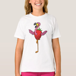 T-shirt Flamant rose aux fraises