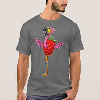 T-shirt Flamant rose aux fraises