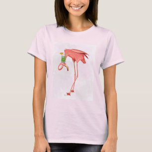 T-shirt Flamant rose avec Cocktail