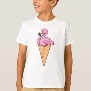T-shirt Flamant rose avec gaufre de glace