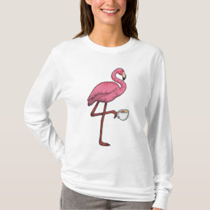 T-shirt Flamant rose avec la coupe du café