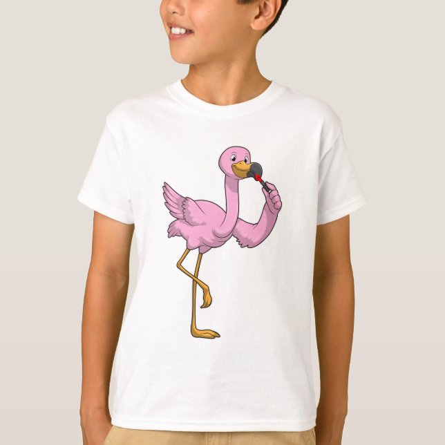 T-shirt Flamant rose avec Lipstick (Devant)